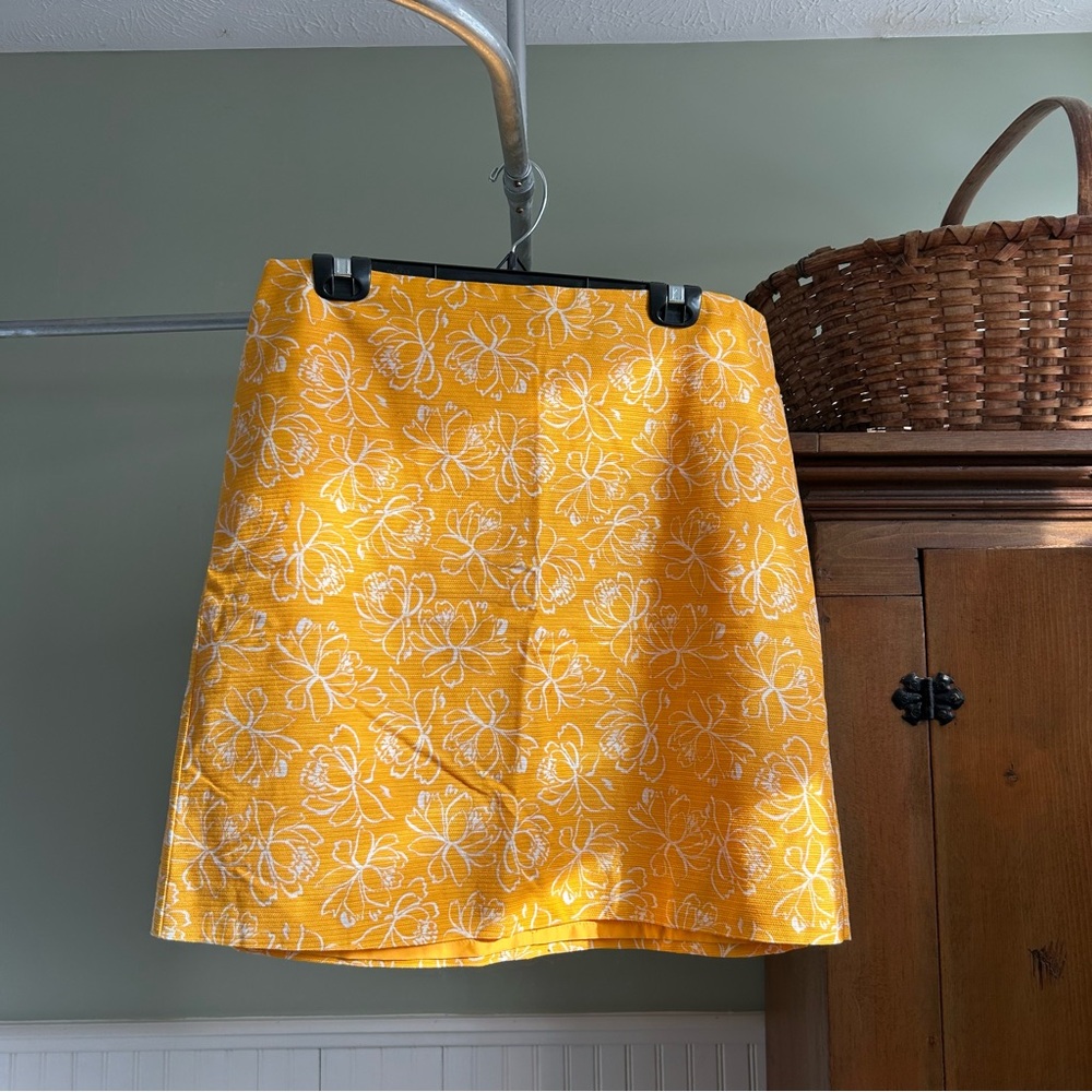 Ann Taylor Factory Floral Yellow Skirt